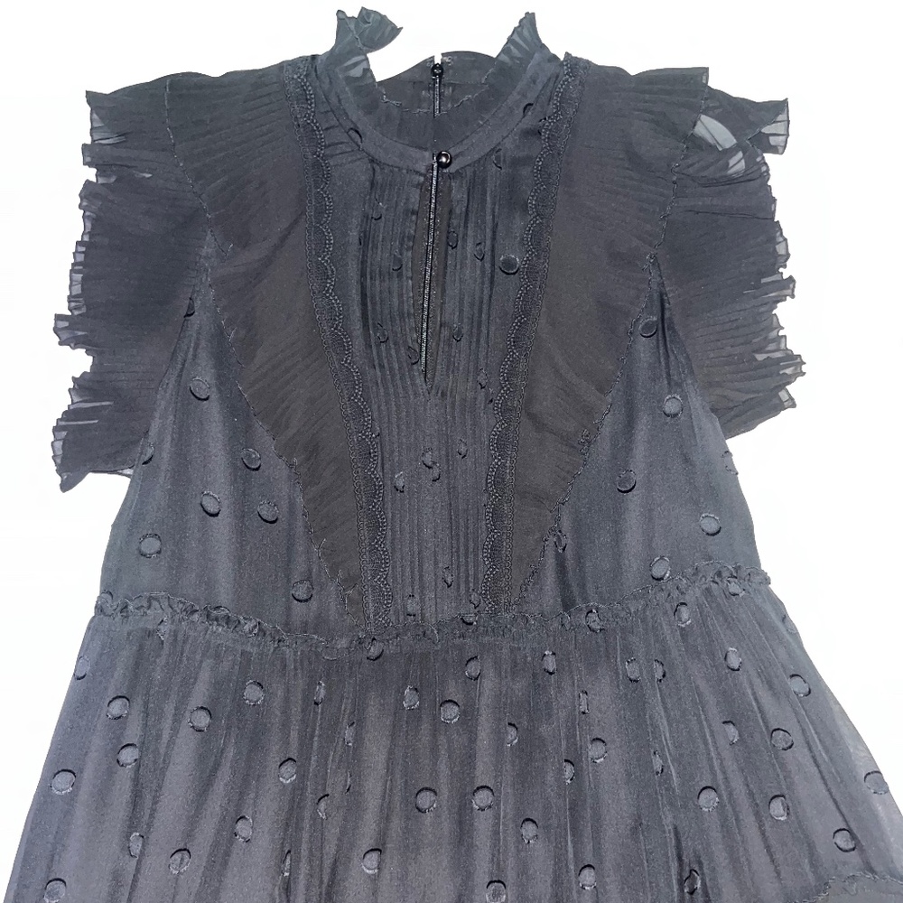 black dotted Kate spade dress
